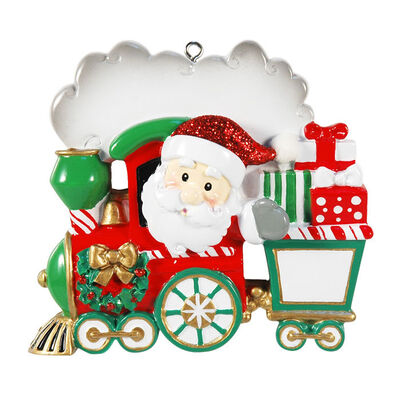 Santa on Train Personalised Christmas Decoration